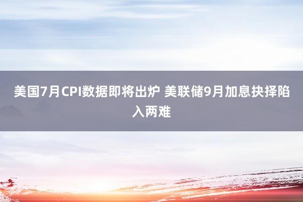 美国7月CPI数据即将出炉 美联储9月加息抉择陷入两难