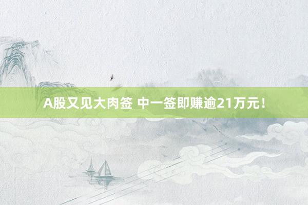 A股又见大肉签 中一签即赚逾21万元！
