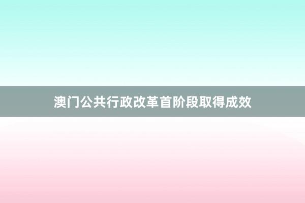 澳门公共行政改革首阶段取得成效