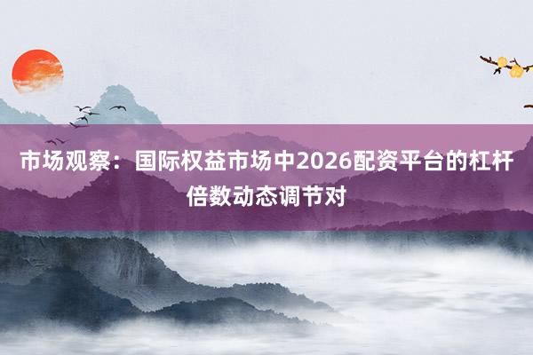 市场观察：国际权益市场中2026配资平台的杠杆倍数动态调节对