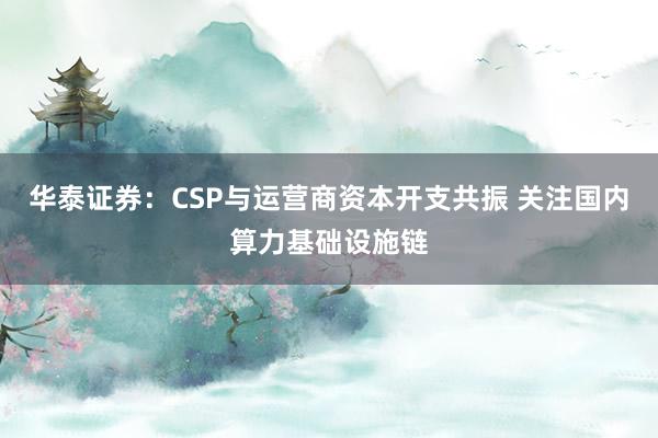 华泰证券：CSP与运营商资本开支共振 关注国内算力基础设施链