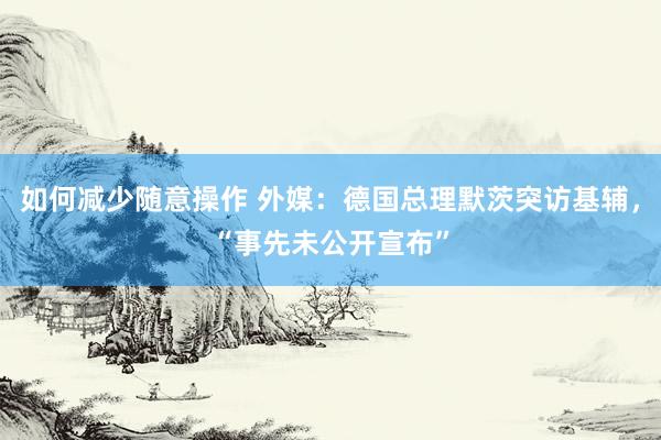 如何减少随意操作 外媒：德国总理默茨突访基辅，“事先未公开宣布”