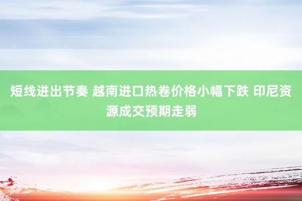 短线进出节奏 越南进口热卷价格小幅下跌 印尼资源成交预期走弱
