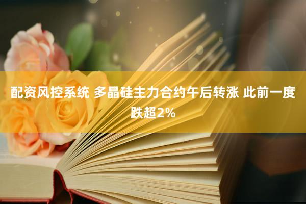 配资风控系统 多晶硅主力合约午后转涨 此前一度跌超2%